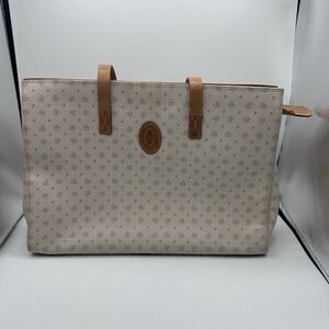 POLLINI Purse‎ Beige & brown logo leather crossbody purse shoulder handbag 15x11